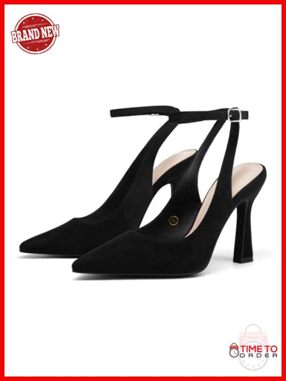 Faux Suede Slingback Pointed Toe High Heel Pumps Dress Shoes